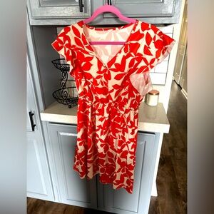 Orange and cream flower dress by Emery Rose, NWT
